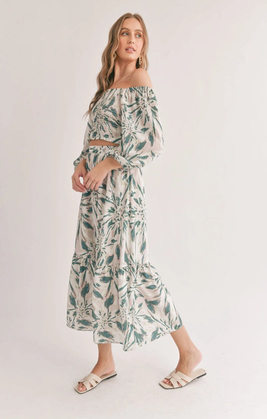 Moon and Back Tiered Maxi Skirt