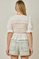 Mystree Lace and Poplin Stripe Top
