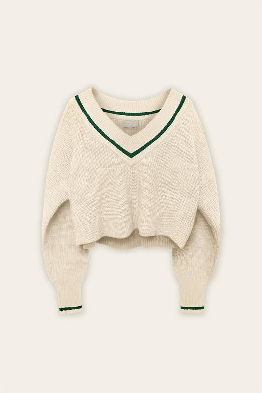 Stripe Detail Cropped Sweater