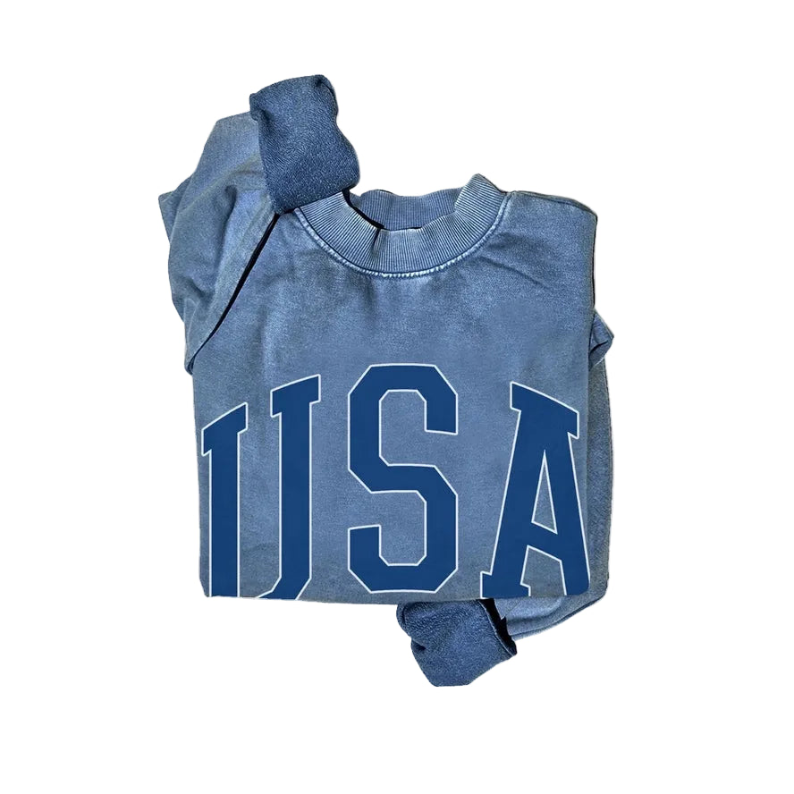USA American Flag Mineral Graphic Sweatshirt