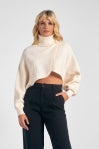 Elan Criss Cross Turtleneck Sweater