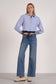 Elan Long Sleeve Button Down Tie Waist Top