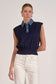 Elan Mix Media Cap Sleeve Sweater