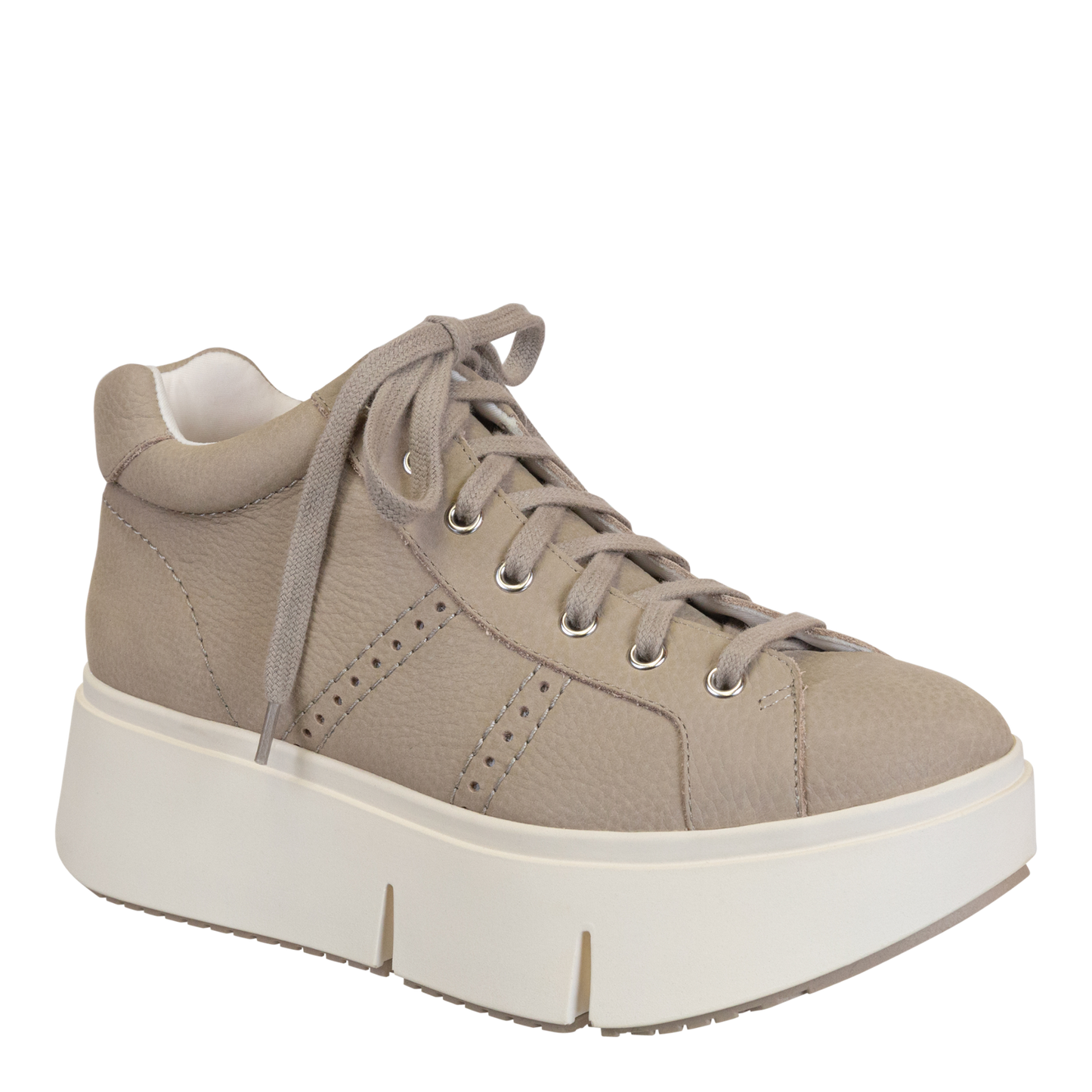 NAKED FEET - ESSEX in GREIGE Platform High Top Sneakers