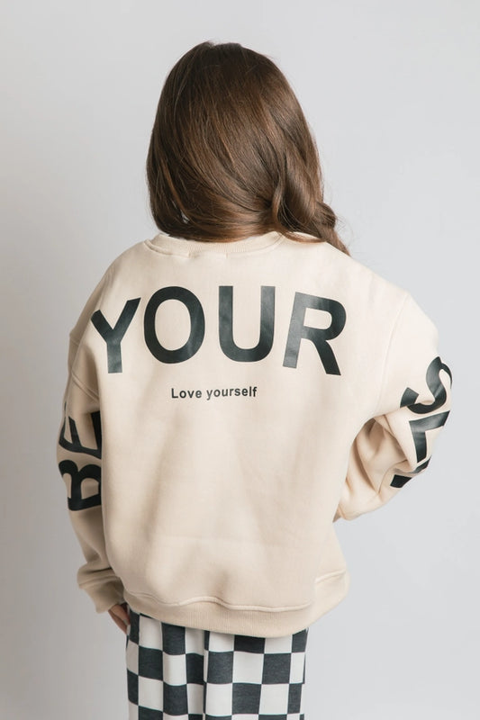 Be Yourself Love Yourself Kids Oversized Sweatshirt