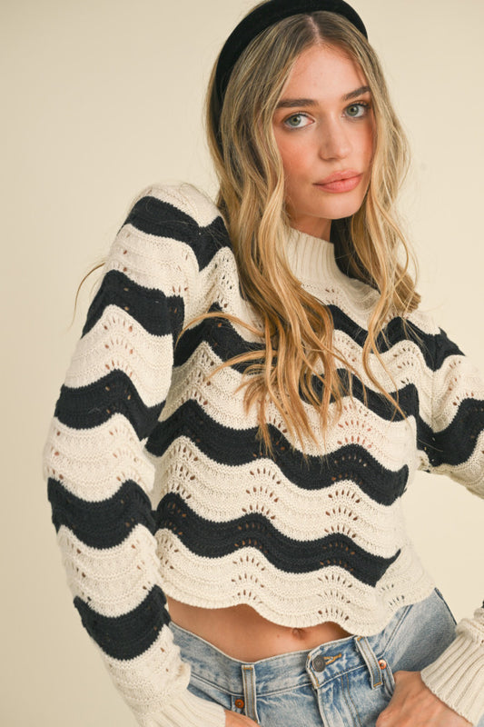 &Merci Wave Pattern Sweater