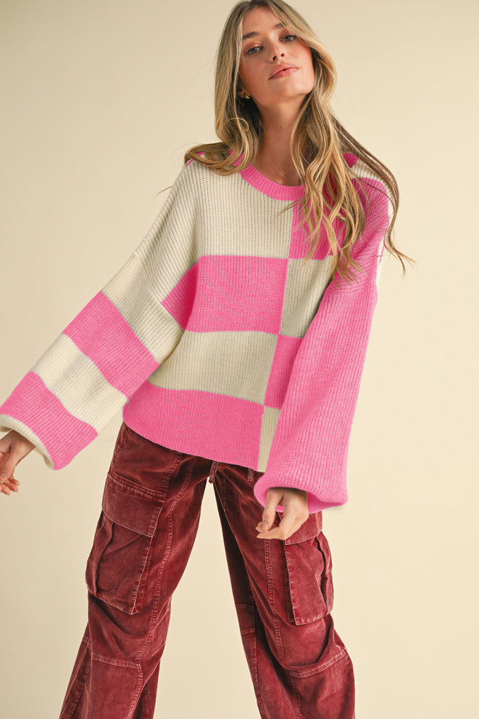 &merci Mixed Color Block Sweater