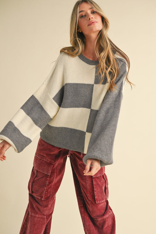 &merci Mixed Color Block Sweater