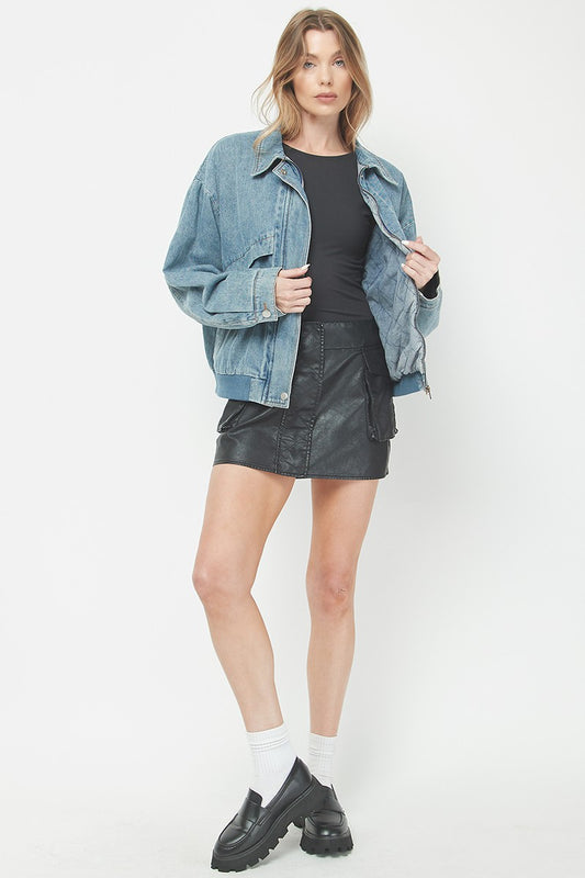 Needii Denim Bomber Jacket
