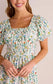Pinch Floral Print Bubbled Sleeve Mini Dress