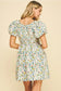 Pinch Floral Print Bubbled Sleeve Mini Dress