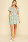 Pinch Floral Print Bubbled Sleeve Mini Dress