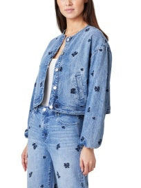 Habitual Collarless Embroidered Jacket