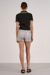 Elan Collared Ribbed Short Sleeve Sweater