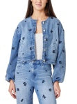 Habitual Collarless Embroidered Jacket