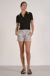 Elan Collared Ribbed Short Sleeve Sweater
