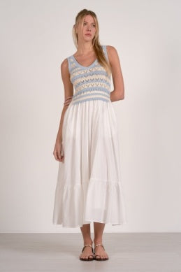 Elan Midi Woven & Knit Maxi Dress