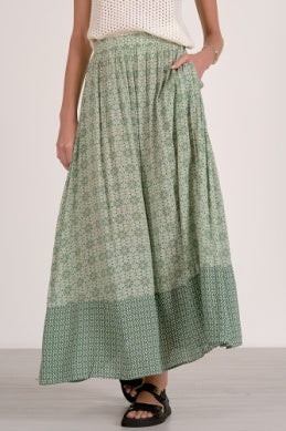 Elan Boho Midi Tiered Skirt