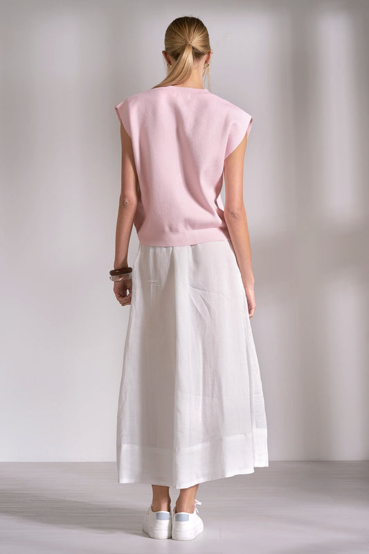 Elan Crewneck Cap Sleeve sweater