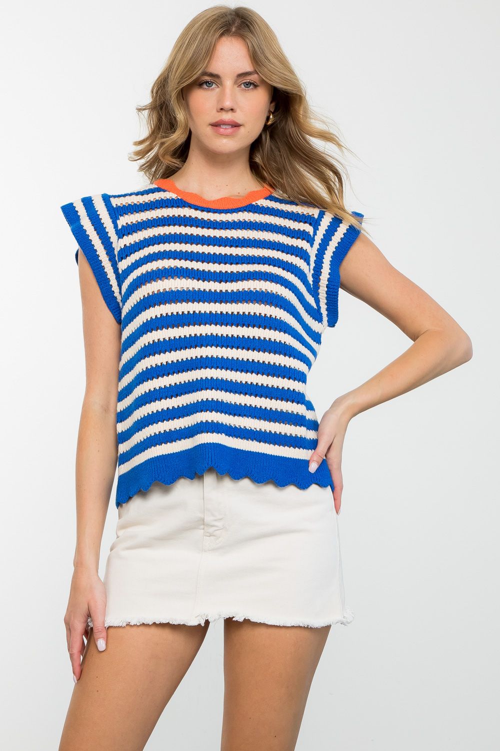 Short Sleeve Pattern Knit Top