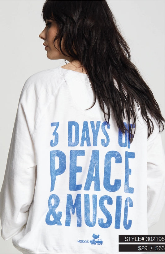 Recycled karma Woodstock LS Burnout Sweatshirt