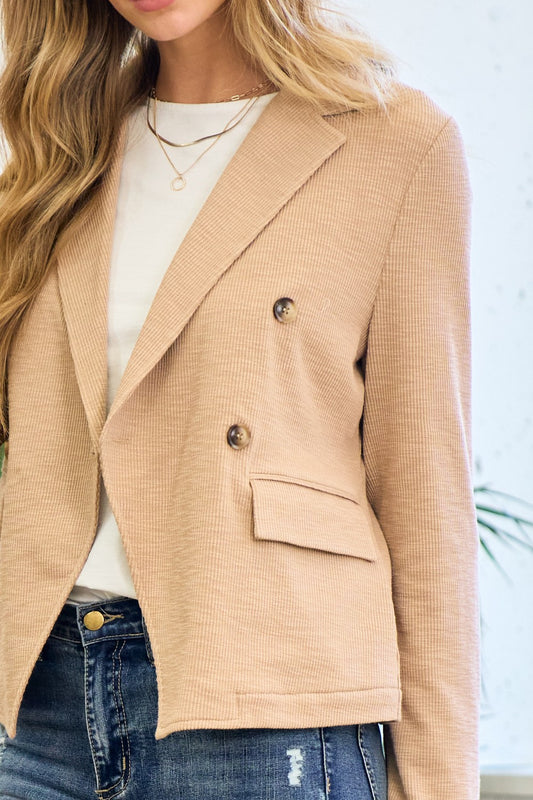 Double Breast Knit Blazer