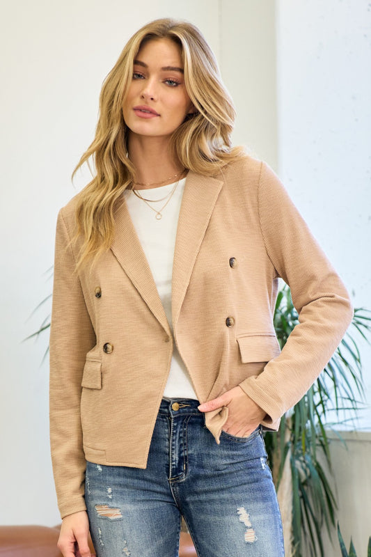 Double Breast Knit Blazer