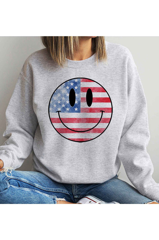 USA American Smiley Pullover