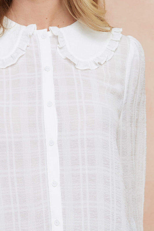Oversized Blouse with Frilled Collar