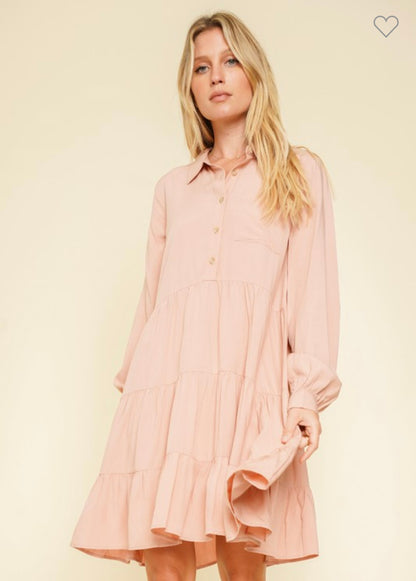 Tiered Shirt Dress